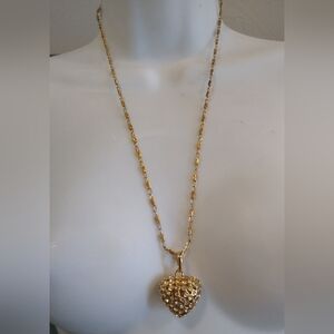 Rhinestone Heart Pendant Necklace
